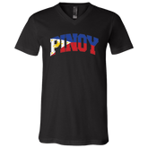 Pinoy with Flag Embedded Unisex Jersey V-Neck T-Shirt